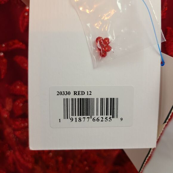 MAC DUGGAL 20330 Red Embellished Plunge Neck Illusion  Mermaid Gown (12)--$798 - Picture 13 of 13